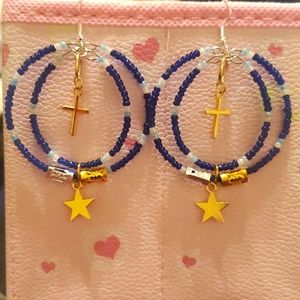 Star/Cross Hoop Earrings